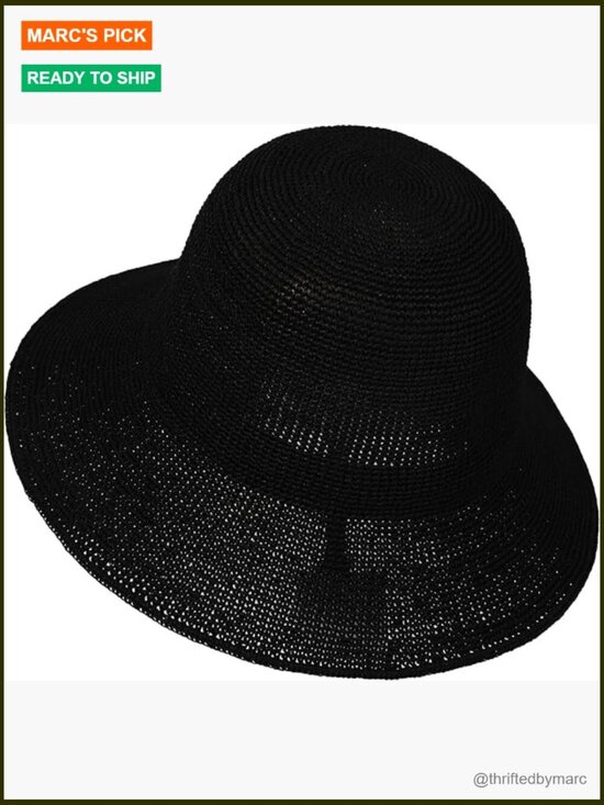 Accessories - Hand Woven Straw Bucket Hat UPF 50+ Foldable Travel Sun Hat